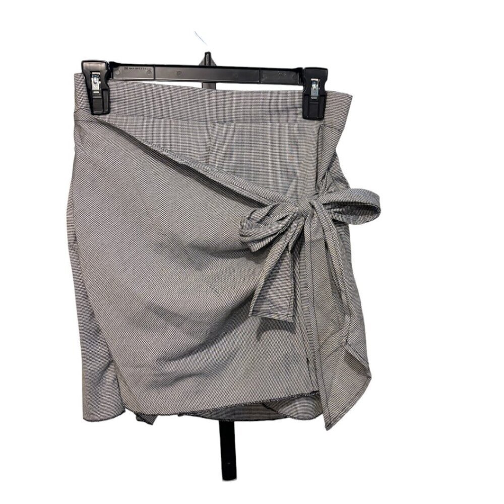 Free People Movement Shorts Skort Black White Houndstooth Side Tie